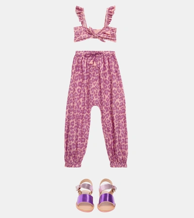 Shop Zimmermann Teddy Leopard-print Cotton Pants In Pink