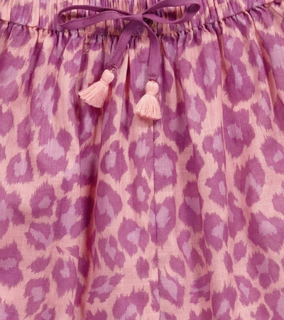Shop Zimmermann Teddy Leopard-print Cotton Pants In Pink