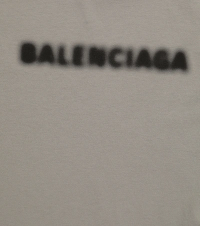 Shop Balenciaga Logo Cotton T-shirt In Grey