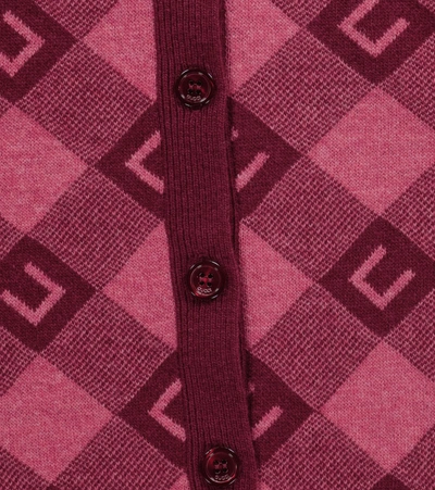 Shop Gucci Gg Wool Cardigan In Pink