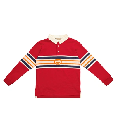 Shop Gucci Gg Cotton Polo Shirt In Red