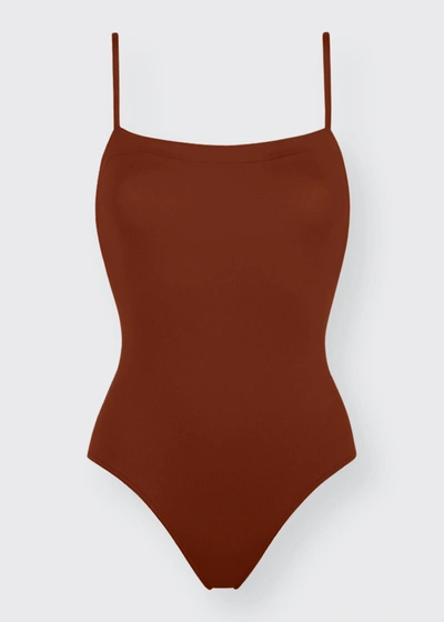 Shop Eres Aquarelle One-piece Swimsuit With Thin Straps In 0093521e Medina