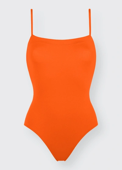 Shop Eres Aquarelle One-piece Swimsuit With Thin Straps In Indie
