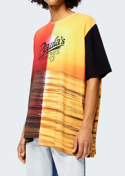 Shop Loewe Men's X Paula's Ibiza Sunrise-print T-shirt In Multicolor