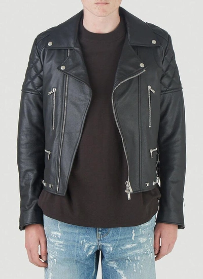Shop Lanvin X Gallery Dept. Studded Biker Leather Jacket In Black