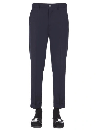 Shop Marni Cropped Straight Leg Pants In Blue