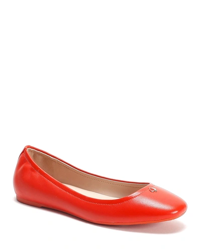 Shop Kate Spade Kora Leather Ballet Flats In Tamarillo