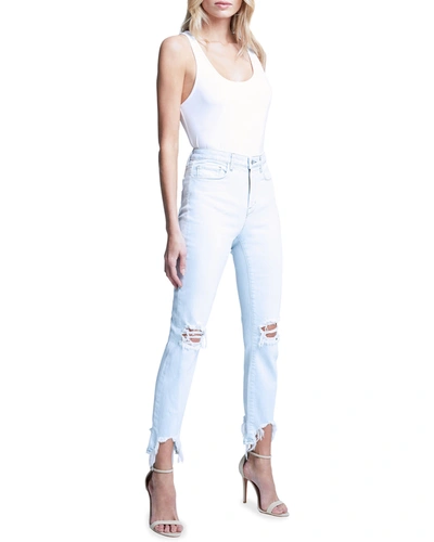 Shop L Agence High Line High-rise Destroyed Skinny Jeans In Fade Out