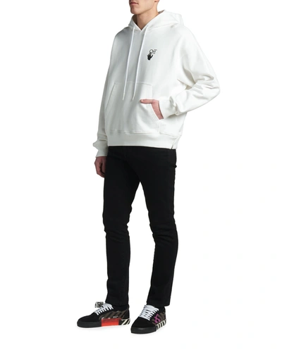 Shop Off-white Men's Bubble Arrows Skate Hoodie In White Black