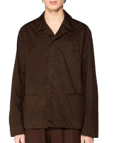 Shop Dries Van Noten Men's Collin Solid Gabardine Shirt Jacket In Black