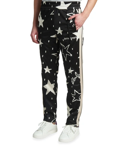 Shop Palm Angels Men's Night Sky Track Pants In Black White