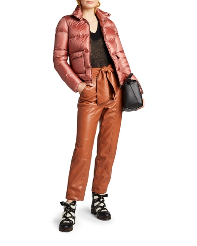 Shop Moncler Lannic Quilted Short Zip-front Jacket In Light Pink
