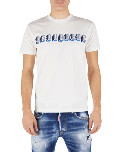 Shop Dsquared2 Men's Retro Mirror Logo T-shirt In White