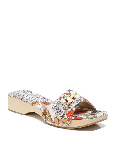 Shop Veronica Beard Davina Floral-print Slide Sandals In Liberty White