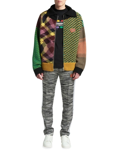 Shop Palm Angels X Missoni Men's Patchwork Zip-front Cardigan Sweater In Multicolor
