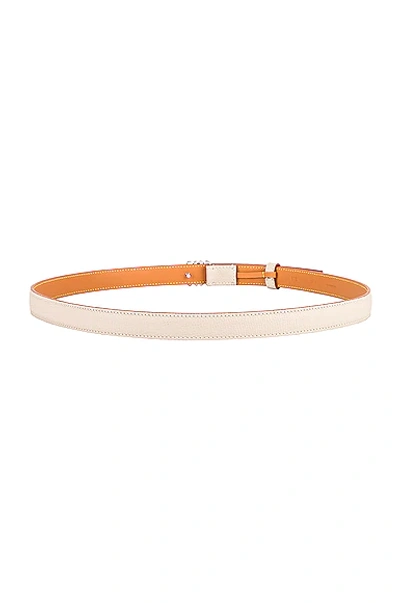 Shop Loewe L Buckle Belt In Light Oat & Gold