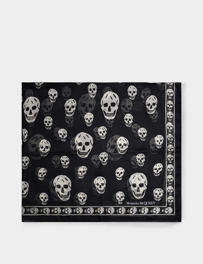 Alexander Mcqueen Foulard In Black Silk In Black