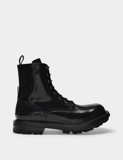 Shop Alexander Mcqueen Laced Boots In Black