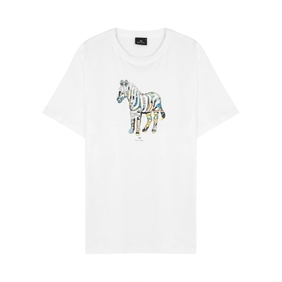 Shop Ps By Paul Smith White Printed Cotton T-shirt