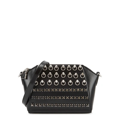 Shop Givenchy Antigona Xs Black Studded Leather Cross-body Bag