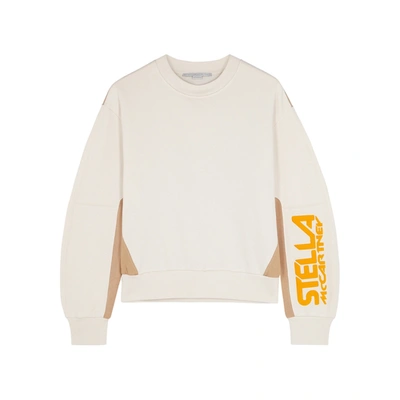 Shop Stella Mccartney Ecru Panelled Cotton And Shell Sweatshirt In Off White