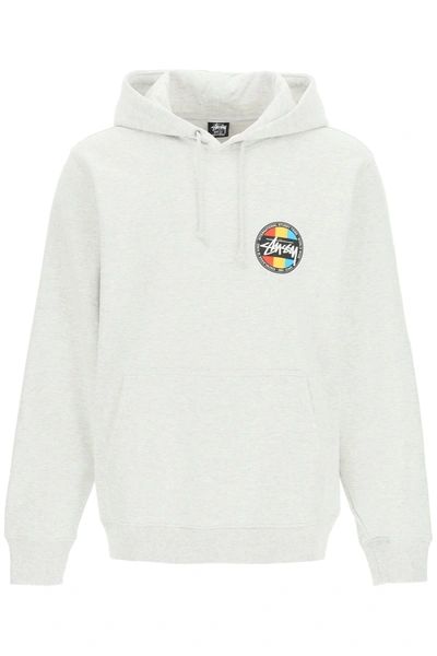 Shop Stussy Classic Stock Dot Hoodie In Grey