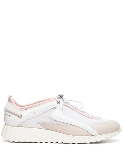 Shop Ferragamo Pixie Panelled Low-top Sneakers In Pink