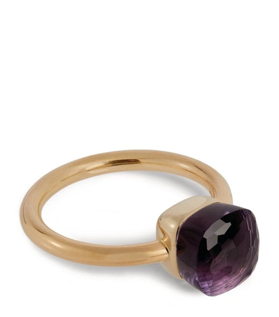 Shop Pomellato Rose Gold, White Gold And Amethyst Nudo Petit Ring In Purple