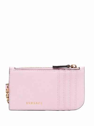 Shop Versace Women's Pink Leather Card Holder