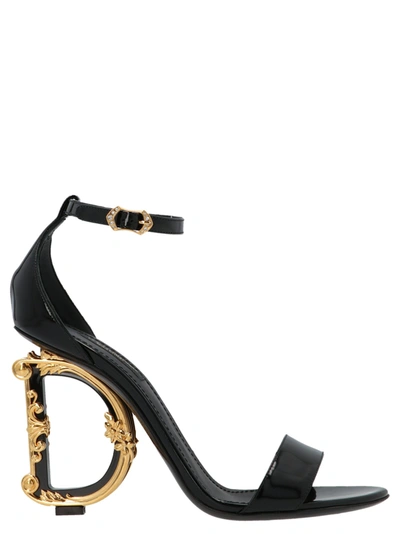 Shop Dolce & Gabbana Baroque Heel Sandals In Black
