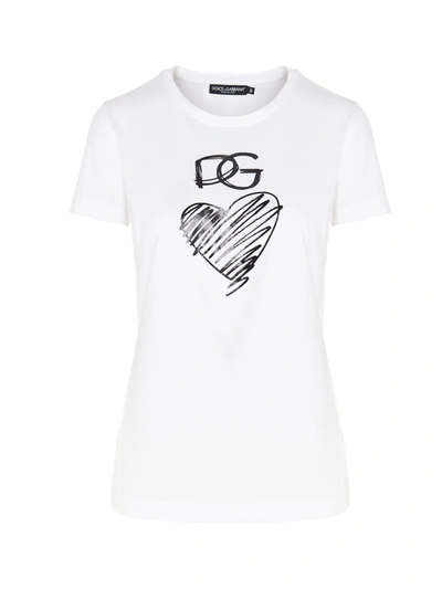 Shop Dolce & Gabbana Logo Printed T In White