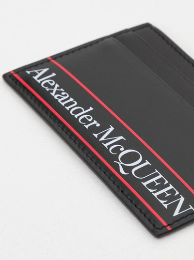 Shop Alexander Mcqueen Portacarte Con Logo In Black