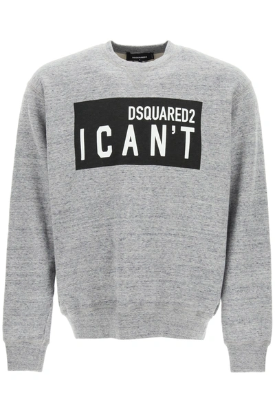 Shop Dsquared2 I Can't Logo Sweatshirt In Grey