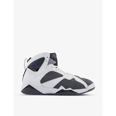 Shop Jordan Air  7 Suede And Leather High-top Trainers