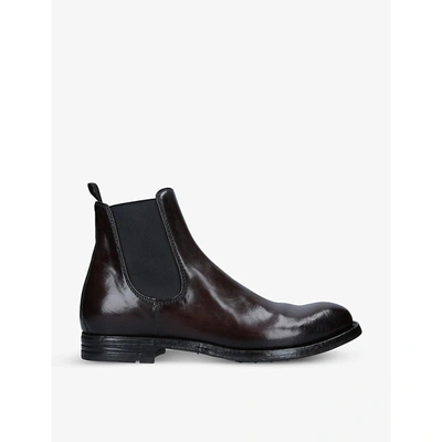 Shop Officine Creative Men's Dark Brown Balance 04 Leather Chelsea Boots