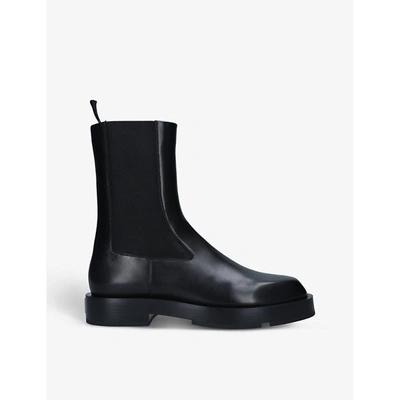 Shop Givenchy Mens Black Square-toe Leather Chelsea Boots 9