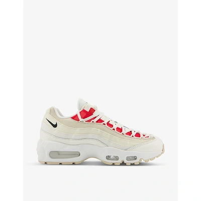 Shop Nike Air Max 95 Leather, Suede And Woven Mid-top Trainers