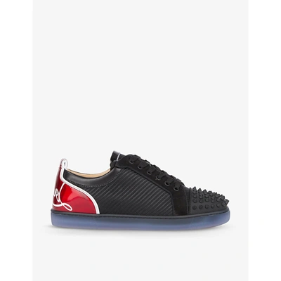 Christian Louboutin Black Fun Louis Junior Spikes Sneakers - ShopStyle