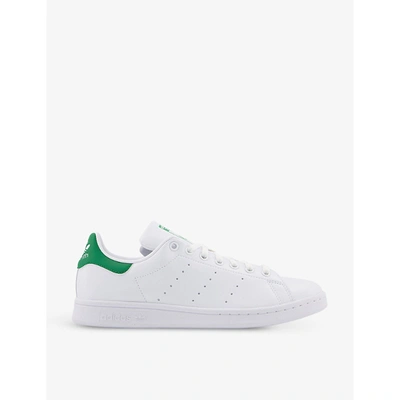 Shop Adidas Originals Stan Smith Leather Low-top Trainers In Sustainable White Green