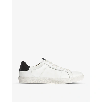 Shop Allsaints Sheer Leather Low-top Trainers In Chalk White