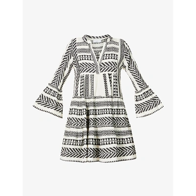 Shop Devotion Womens Black Off White Ella Abstract-pattern Cotton Mini Dress S