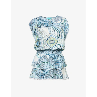 Shop Melissa Odabash Womens Mirage Digital Keri Paisley-print Stretch-woven Mini Dress Xs