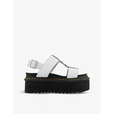 Shop Dr. Martens' Womens White Francis Leather Platform Sandals 4