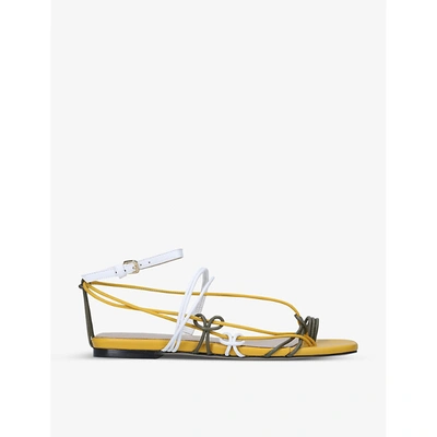 Shop Jw Anderson Open Laced Leather Sandals