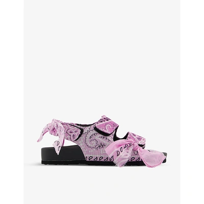 Shop Arizona Love Womens Pink Apache Bandana-print Cotton Sandals 4