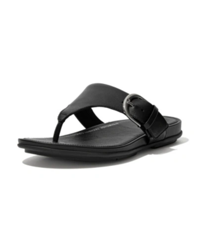 Shop Fitflop Women's Graccie Toe-post Sandals Women's Shoes In All Black