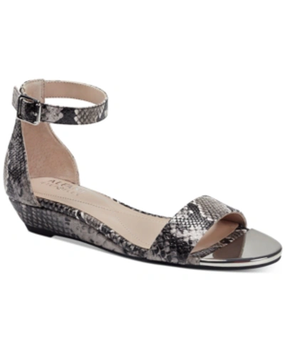 Shop Alfani Women's Tiresa Wedge Sandals, Created For Macy's Women's Shoes In Stone Snake