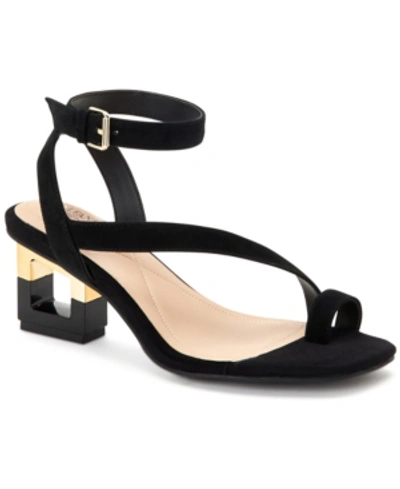 Shop Alfani Women's Coreena Square-heel Dress Sandals, Created For Macy's In Black Suede