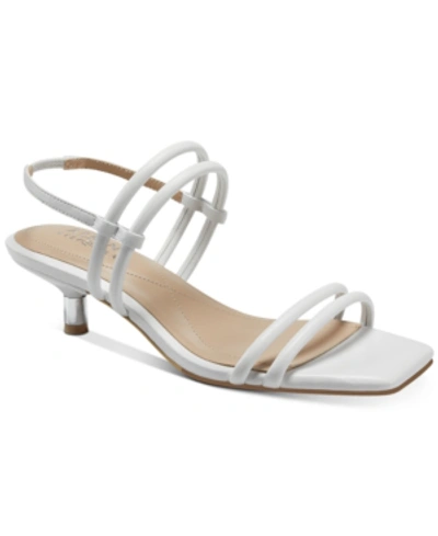 Shop Alfani Women's Paulina Slingback Sandals, Created For Macy's Women's Shoes In White Leather