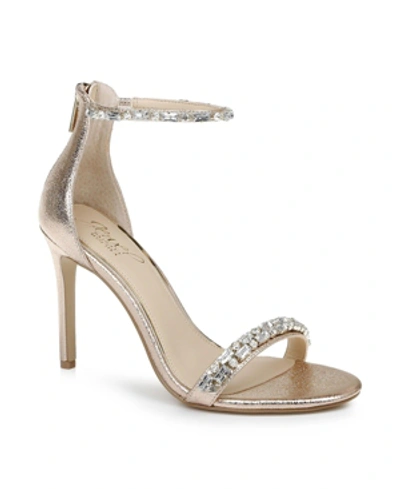 Shop Jewel Badgley Mischka Women's Campbell Evening Sandals Women's Shoes In Rose Gold Metallic